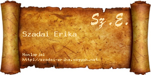 Szadai Erika névjegykártya